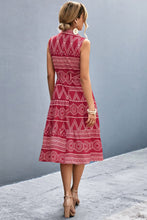 Load image into Gallery viewer, Nikita Printed Button Front Tie-Waist Sleeveless Collared Dress