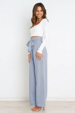Load image into Gallery viewer, Micaela Tie Front Paperbag Wide Leg Pants