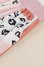 Load image into Gallery viewer, Leopard Color Block Smocked Jumpsuit