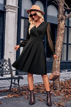 Load image into Gallery viewer, Gabrielle Surplice Neck Swiss Dot Long Sleeve Dress