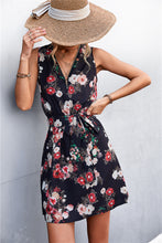 Load image into Gallery viewer, Kaede Printed Zip Detail Belted Sleeveless Dress