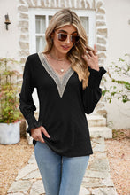 Load image into Gallery viewer, Eyelet V-Neck Smocked Flounce Sleeve Blouse
