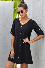 Load image into Gallery viewer, Destiny Buttoned V-Neck Dress