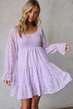 Load image into Gallery viewer, Libby Leopard Applique Flounce Sleeve Smocked Tiered Dress