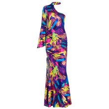 Load image into Gallery viewer, Sasha Side Slit Printed One Shoulder Maxi Dress