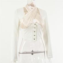 Load image into Gallery viewer, Jadis White Long Sleeve Halter Blouse