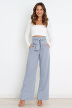 Load image into Gallery viewer, Micaela Tie Front Paperbag Wide Leg Pants