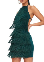 Load image into Gallery viewer, Backless Tassel Halter Dress