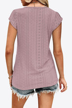 Load image into Gallery viewer, Avalon Eyelet Contrast V-Neck Tee