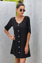 Load image into Gallery viewer, Destiny Buttoned V-Neck Dress