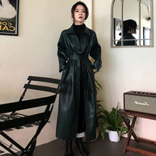 Load image into Gallery viewer, Storie Long PU Leather Trench Coat