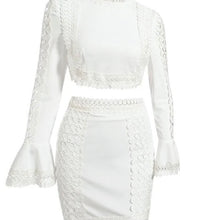 Load image into Gallery viewer, Elegant White Lace Two Piece Dress