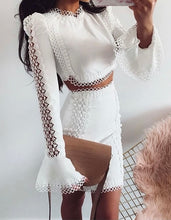 Load image into Gallery viewer, Elegant White Lace Two Piece Dress