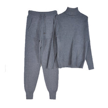 Load image into Gallery viewer, V-Ribbed Turtleneck & Trousers Two Piece Set