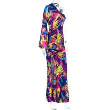 Load image into Gallery viewer, Sasha Side Slit Printed One Shoulder Maxi Dress