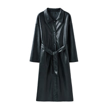 Load image into Gallery viewer, Storie Long PU Leather Trench Coat