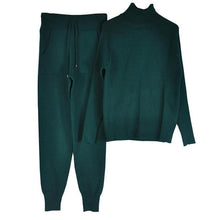 Load image into Gallery viewer, V-Ribbed Turtleneck & Trousers Two Piece Set