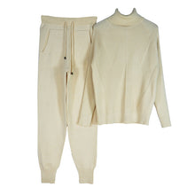 Load image into Gallery viewer, V-Ribbed Turtleneck & Trousers Two Piece Set