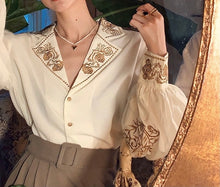 Load image into Gallery viewer, Victoria Embroidered Long Sleeve Blouse