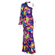 Load image into Gallery viewer, Sasha Side Slit Printed One Shoulder Maxi Dress