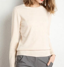 Load image into Gallery viewer, Iris Slim O-Neck Cashmere Blend Sweater