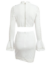 Load image into Gallery viewer, Elegant White Lace Two Piece Dress