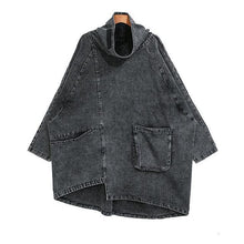 Load image into Gallery viewer, Raya Reon Turtleneck Loose Denim Sweatshirt