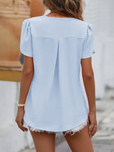Load image into Gallery viewer, Ruche V-Neck Petal Sleeve Top