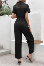 Load image into Gallery viewer, Collared Neck Short Sleeve Jumpsuit