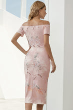 Load image into Gallery viewer, Zaynab Printed Off-Shoulder Split Dress