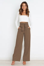 Load image into Gallery viewer, Micaela Tie Front Paperbag Wide Leg Pants