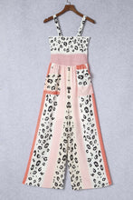 Load image into Gallery viewer, Leopard Color Block Smocked Jumpsuit