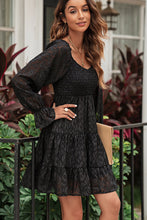 Load image into Gallery viewer, Libby Leopard Applique Flounce Sleeve Smocked Tiered Dress