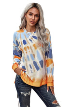 Load image into Gallery viewer, Eva Tie-Dye Side Slit Long Sleeve Top