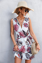 Load image into Gallery viewer, Kaede Printed Zip Detail Belted Sleeveless Dress