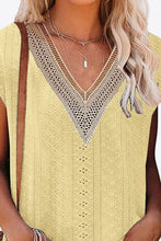 Load image into Gallery viewer, Avalon Eyelet Contrast V-Neck Tee