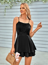 Load image into Gallery viewer, Zuri Spaghetti Strap Ruched Tie Back Romper
