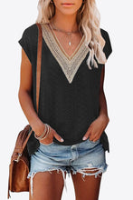 Load image into Gallery viewer, Avalon Eyelet Contrast V-Neck Tee