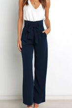 Load image into Gallery viewer, Micaela Tie Front Paperbag Wide Leg Pants