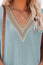 Load image into Gallery viewer, Avalon Eyelet Contrast V-Neck Tee