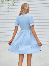 Load image into Gallery viewer, Gigi Smocked Short Flounce Sleeve Dress
