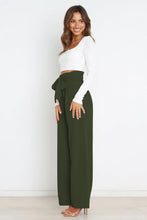 Load image into Gallery viewer, Micaela Tie Front Paperbag Wide Leg Pants