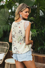 Load image into Gallery viewer, Laci Floral Lace Trim Capped Sleeve Top