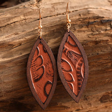 Load image into Gallery viewer, Aviva Geometrical Shape Wooden Dangle Earrings