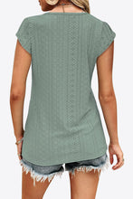 Load image into Gallery viewer, Avalon Eyelet Contrast V-Neck Tee