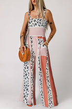 Load image into Gallery viewer, Leopard Color Block Smocked Jumpsuit