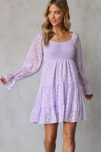 Load image into Gallery viewer, Libby Leopard Applique Flounce Sleeve Smocked Tiered Dress