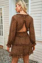 Load image into Gallery viewer, Blaze Floral Frill Trim Plunge Flounce Sleeve Dress