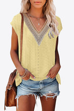 Load image into Gallery viewer, Avalon Eyelet Contrast V-Neck Tee