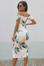 Load image into Gallery viewer, Zaynab Printed Off-Shoulder Split Dress